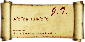 Jóna Timót névjegykártya